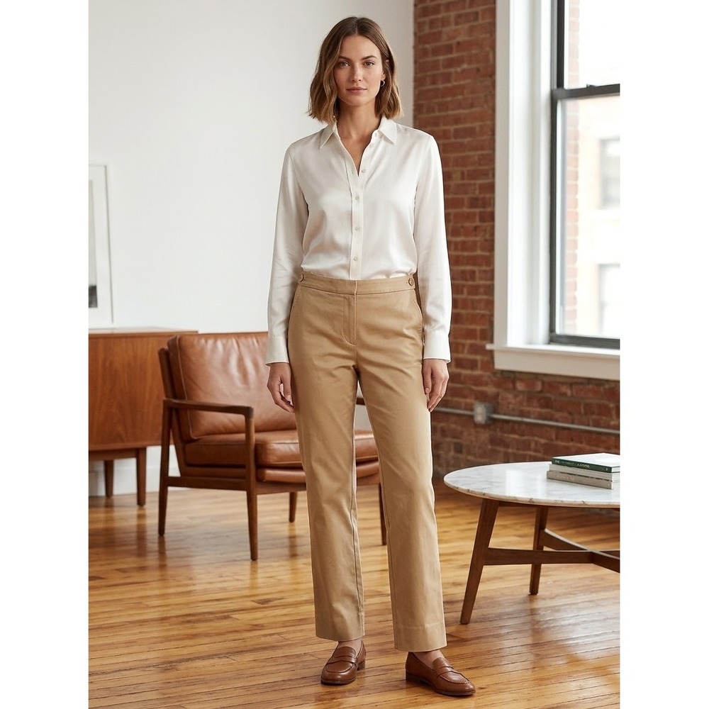 Lauren Ralph Lauren Tan Khaki Side Zip Ankle Pants Size 14 200111145